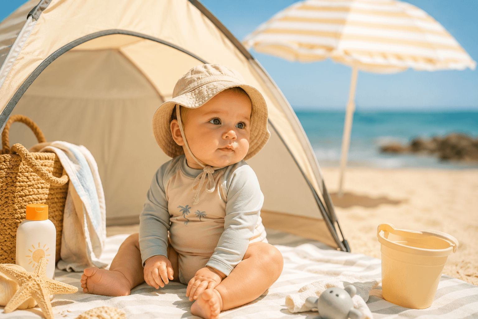 Plage et bébé : 5 conseils essentiels pour profiter de la mer en toute sécurité