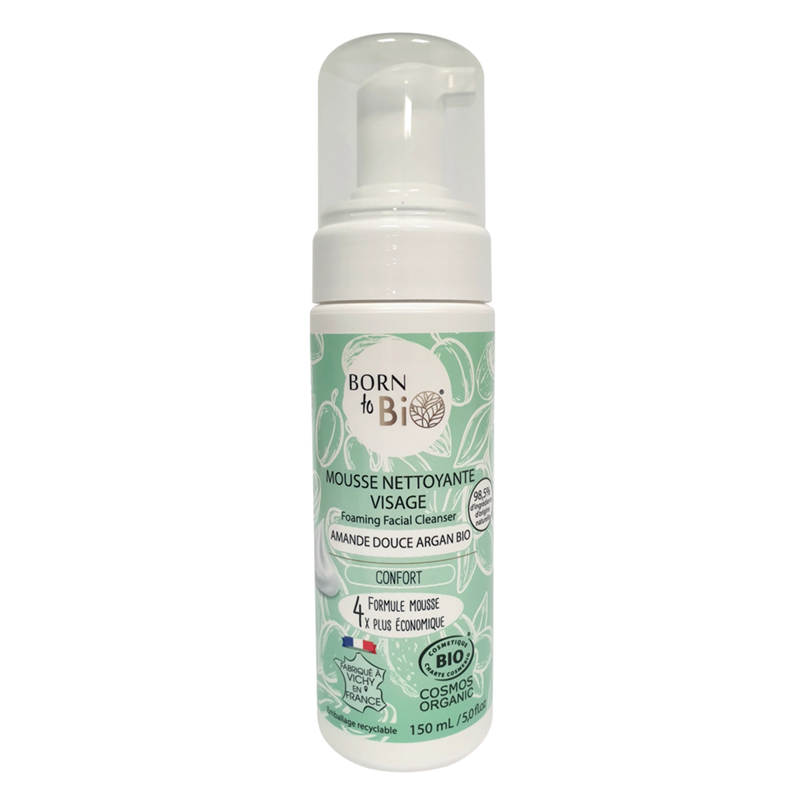 mousse nettoyante visage certifiée bio Born to bio