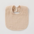 Bavoir en gaze de coton beige
