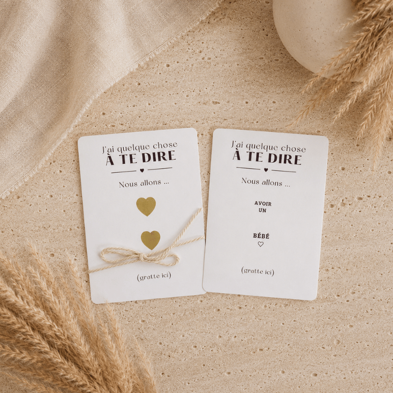 cartes annonces de grossesse à gratter 