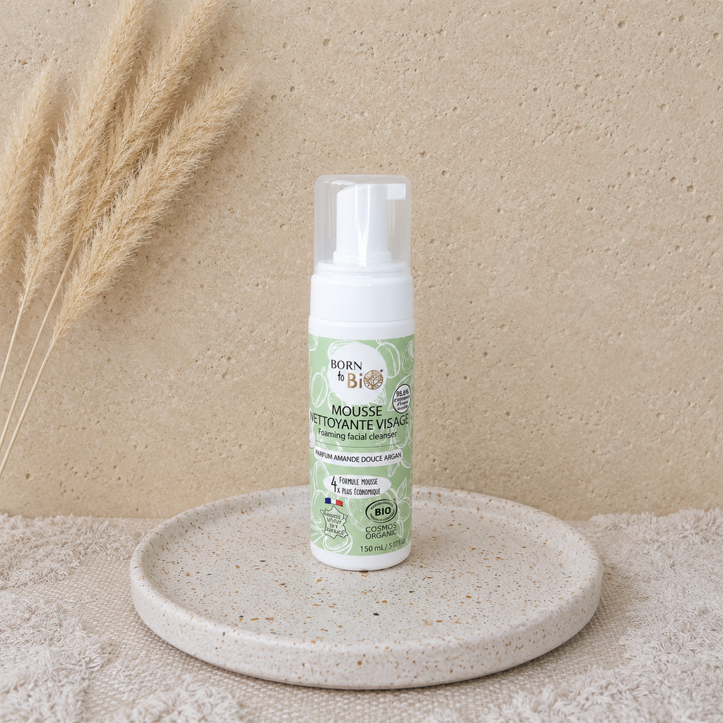 mousse nettoyante visage certifiée bio Born to bio